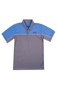 製造短袖Polo恤   設計繡花藍色撞灰色Polo恤  澳門明愛 社會服務機構  Polo恤生產商  P1394